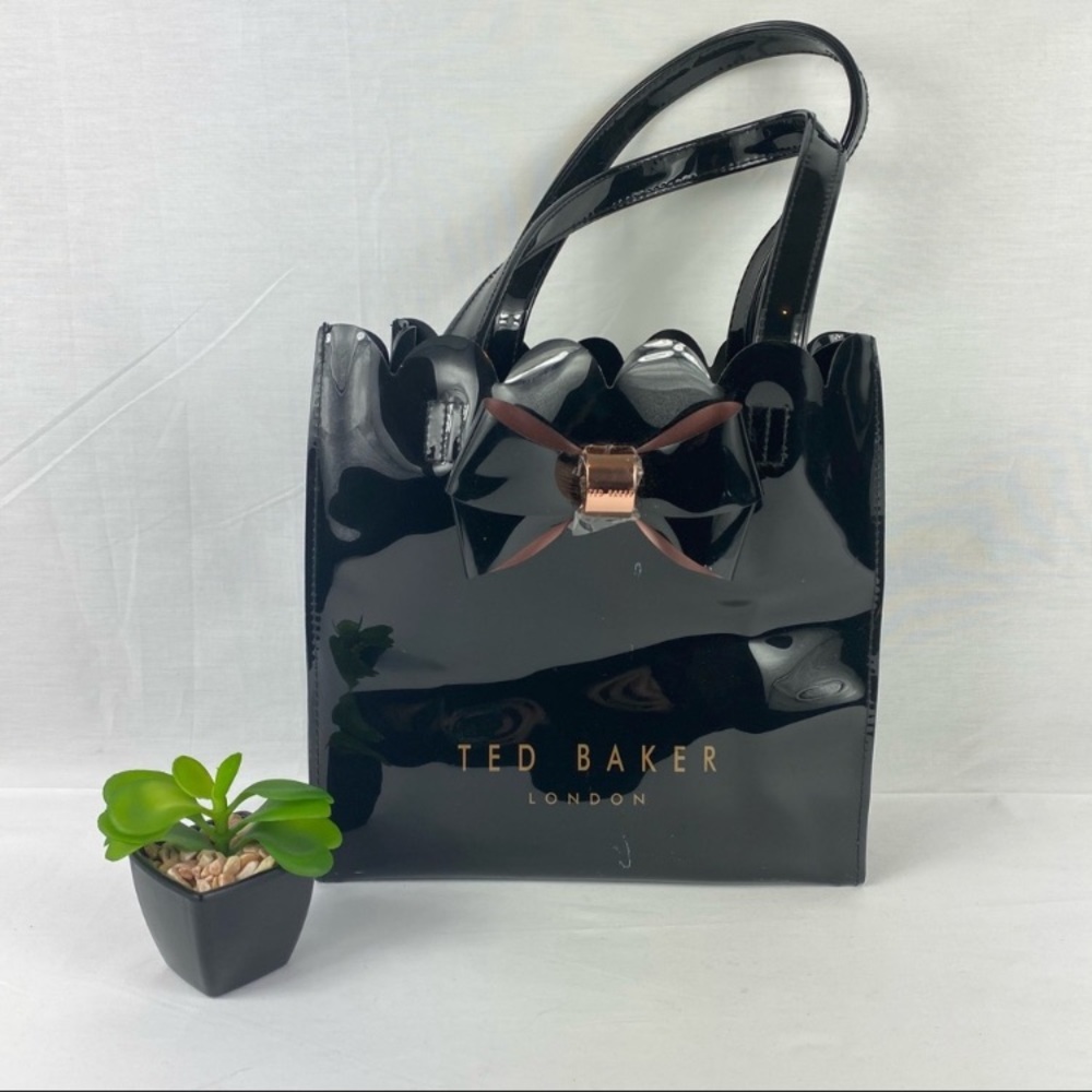 Ted Baker London Scalloped Top PVC Black